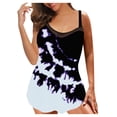 thumbnail image 4 of Plus Size New Years Eve Outfit Women‘s Tankini Large Bikini Set Digital Print Suspender Beach Split Swimsuit, 4 of 6