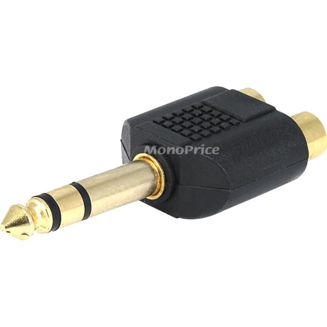 TRS Stereo Plug to 2x RCA Jack Splitter 