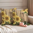 thumbnail image 3 of 2 Pack Outdoor Waterproof Throw Pillow Covers,Farm Sunflower Leaves Bee Decorative Square Pillow Case Patio Pillowcases for Chair Couch Sofa 16x16in, 3 of 9
