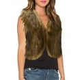 thumbnail image 2 of jtjvou Cropped Faux Fur Vest for Women Warm Winter Sleeveless Coat Open Front Fluffy Outerwear Waistcoat Jackets Yellow XXL, 2 of 6