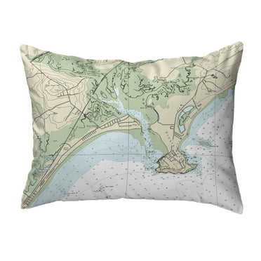 Betsy Drake KS13287PP 11 x 14 in. Pine Point, ME Nautical Map Non-Corded Indoor & Outdoor Pillow