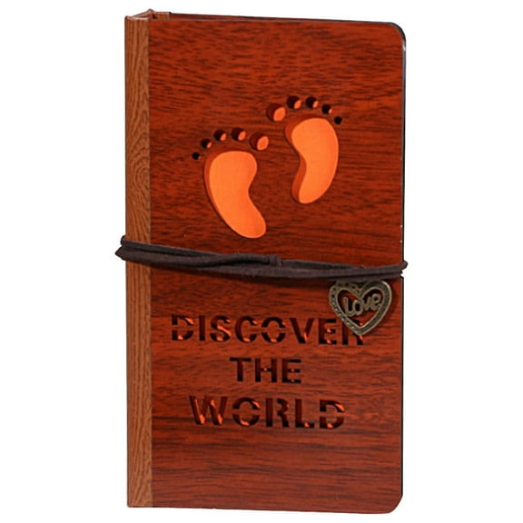 Tuphregyow 3 Inch Photo Album Wooden Philatelic Certificate Storage Card Bag, Business Card Holder, Photo Album Brown