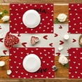 thumbnail image 6 of Valentine's Day Placemats Set, Polyester Fabric Table Mats with Heart and Love Patterns, 17.72x11.81 Inch Washable Dining Table Decor for Romantic Dinner, Party, or Holiday Celebration, 6 of 6