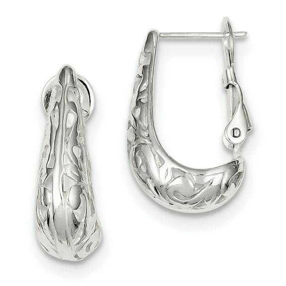 Primal Silver Sterling Silver Filigree J Hoop Earrings