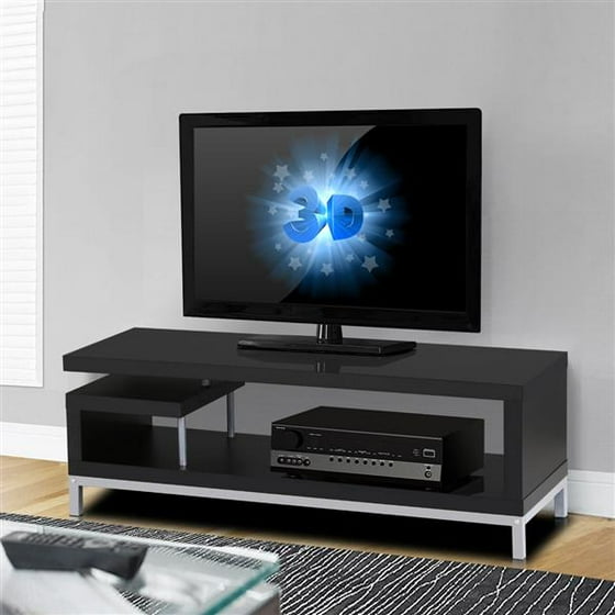 Yaheetech Black Wood Tv Stand Console Table Home Entertainment Center Media Cabinets Steel Leg For Flat Screens