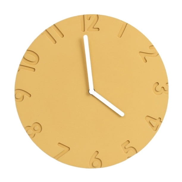 Reloj de pared redondo. Diseño moderno y minimalista. Funcionamiento silencioso. Alimentado por pilas.