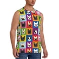 thumbnail image 2 of Uemuo Colorful Bulldog Pattern Men's Sleeveless T-Shirt,Muscle Athletic Tank Top, Moisture-wicking Quick-dry Breathable Classic Tee Top for Gym Run Outdoor Sports-XX-Large, 2 of 8