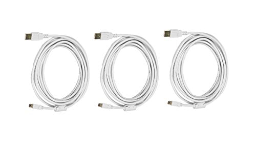 Gold Plated White 6 Feet C&E 5 Pack USB 2.0 A Male to Mini-B 5pin Male 28/24AWG Cable with Ferrite Core 