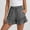 Gray, variant on JUSLIO Women's Shorts,Elastic Waist with Pockets High Waist Mid-Length Shorts,Ruffle,Black,Size L