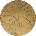 thumbnail image 1 of Ahgly Company Machine Washable Indoor Round Transitional Yellow Area Rugs, 3' Round, 1 of 7