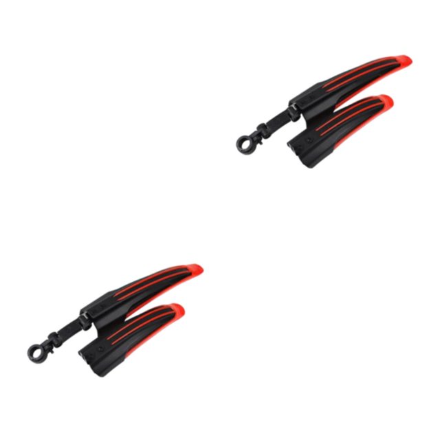 Decodeary 2x Bike Wing Mud Guard Adjustable And Reliable Protection For Bike Suitable bright red 2Set