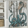 thumbnail image 6 of Orinice  36 Inch Stall Anime Nautical Octopus Shower Curtain Half Kraken Ocean Landscape Sea Cool Sailboat Ship Bathroom Waterproof Fabric Polyester Accessories 60x72, 6 of 7