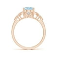 thumbnail image 2 of ANGARA Natural Vintage Style Oval 1.5 ct Aquamarine Ring with Diamonds in 14K Rose Gold for Women (Size-9x7mm) | March Birthstone, Anniversary, Jewelry Gift for Women | Natural Aquamarine Ring, 2 of 9
