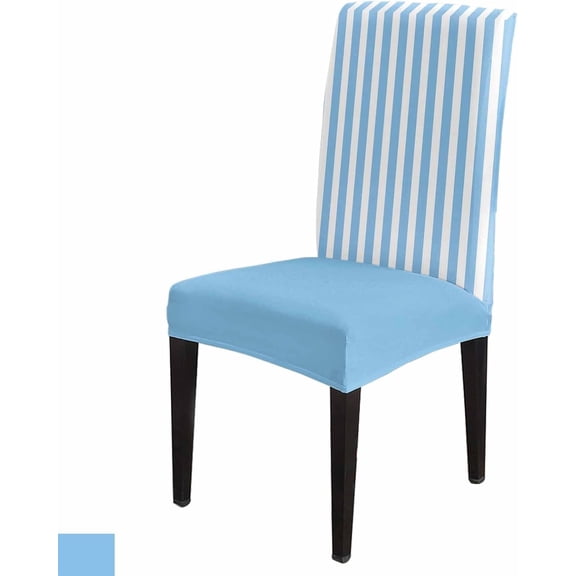 Chair Covers Blue and White Stripe Dining Chair Slipcovers Simple Style Stretch Removable Chair Seat Protector Home Dinning Room Party Decoration Set of 1