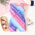 thumbnail image 5 of Bathing Suits for Girls Girls Gradient Crew Neck Sleeveless One Piece Swimsuit with Snowflake Print Tankini Summer Swimwear for Toddler Kids Purple 9 Years-10 Years, 5 of 6