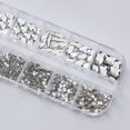 thumbnail image 3 of Kit de 12 rejillas 3D de base plana para decoración de uñas, con diamantes de imitación y gemas, cristales AB, para joyería, manualidades, rostro, ropa y decoración de uñas., 3 of 5