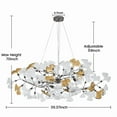 thumbnail image 3 of Modern Chandeliers for Dining Room - 39In Black Rectangle Brass Large Tree Branch Art Deco Mid Century Chandelier with Ginkgo Leaves, Farmhouse Chandelier for Living Room,Bedroom, 3 of 8