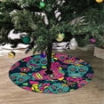 thumbnail image 2 of FMSHPON Colorful Skulls Xmas Christmas Tree Skirt Stand Mat for Holiday Party Decoration Indoor Outdoor 48 inches, 2 of 3
