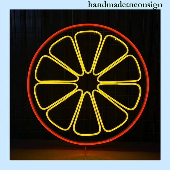 Handmadetneonsign Orange Slice Neon Sign, Orange Fruit Wall Art Decor, Orange Home Wall Decor 037698