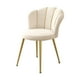 thumbnail image 2 of Silla de tocador con asiento tapizado, cojín redondo de esponja con respaldo y patas de metal Beige, 2 of 8