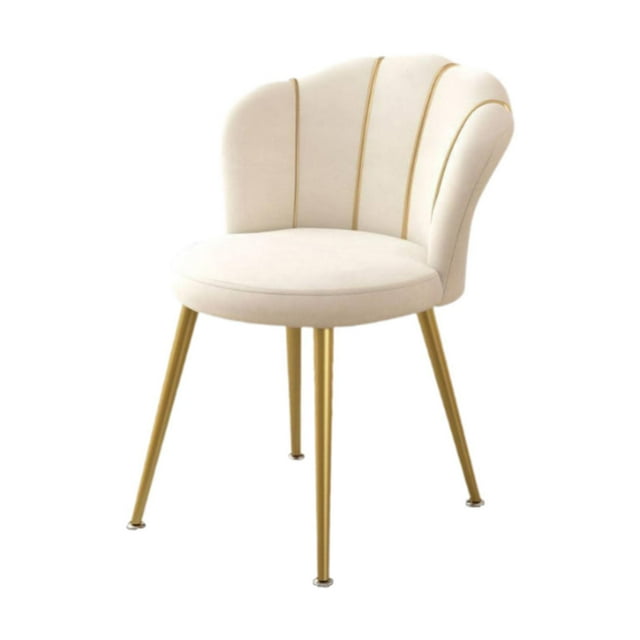 Luzkey Vanity Chair Curved Backrest Modern Accent Chair for Cafe Lounge Dining Room Beige