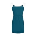 thumbnail image 4 of Women Casual Solid Dress V Neck Sleeveless Loose Strap Pocket Mini Dress plus Size Dress for Women Casual Dress for Women Casual Midi Summery Dresses Ladies Causal Dresses Womens Shirt Dress with, 4 of 4