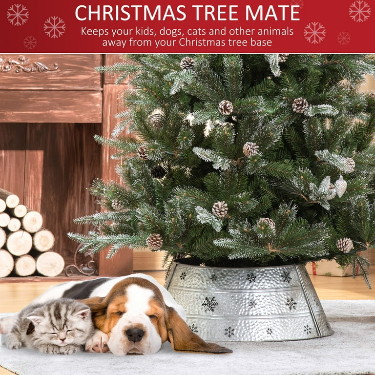 HOMCOM Christmas Tree Collar, Steel Tree Ring Skirt, Home HOMCOM Christmas Tree Collar, Steel Tree Ring Skirt, Home
