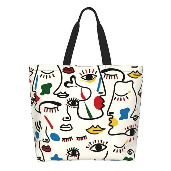 Gaeub Aabstract Eyes Tote Bags for Women,Large Capacity Bag Reusable Grocery Shoulder Bag with Inner Pockets