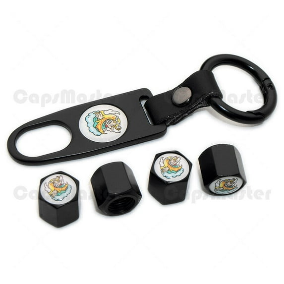 Universal Car Wheel Tire Valve Dust Stem Air Cap Keychain 12 Constellations Logo