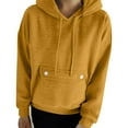thumbnail image 4 of Womens Casual Winter Warm Fleece Lined Pullover Hooded Sweatshirt Fall Clothes for Women 2025 Casual Tops Fleece Clothes with Pockets 133, 4 of 8