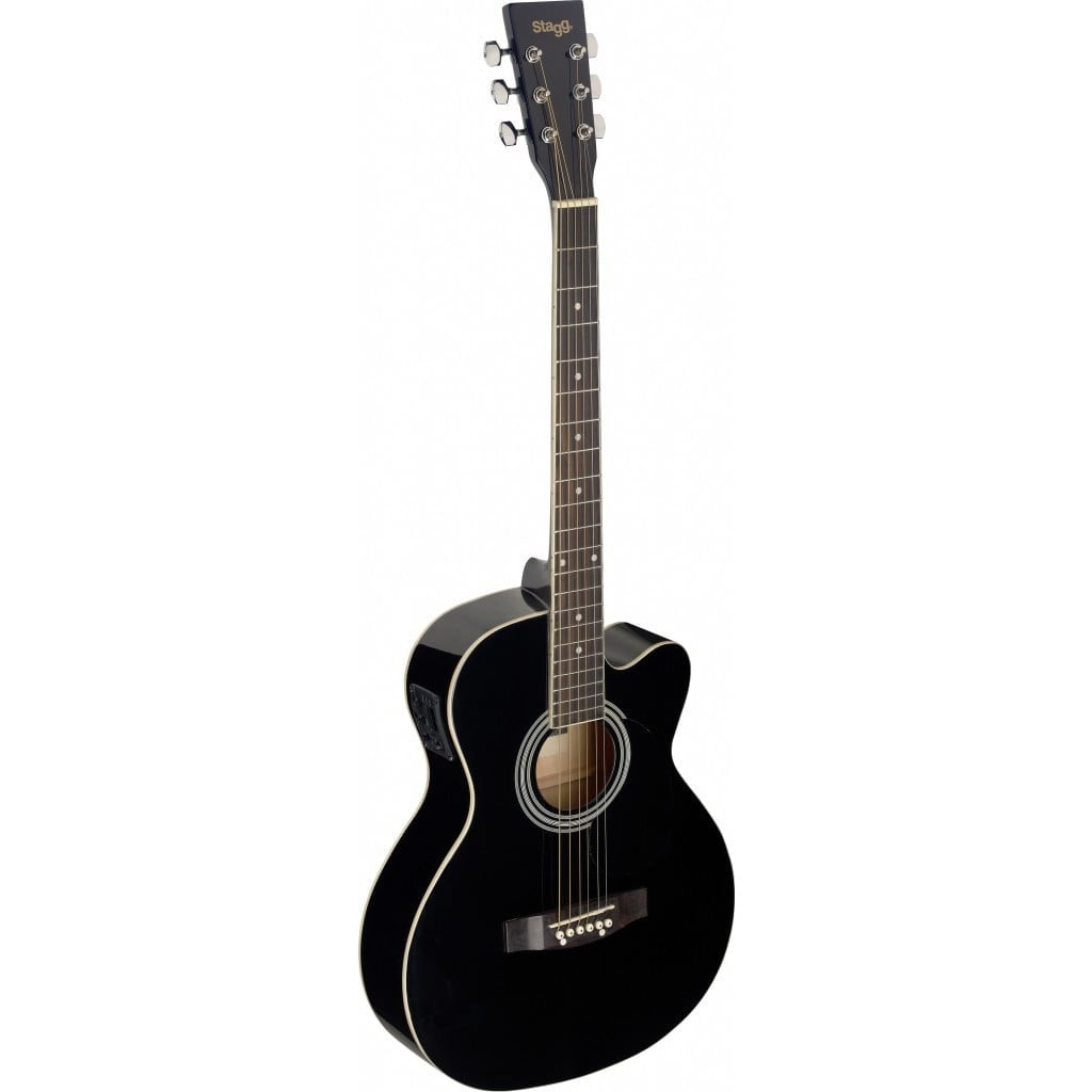 Stagg Auditorium Cutaway Acoustic-Electric Guitar - Black - SA20ACE BLK