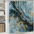 thumbnail image 6 of JEUXUS Chic Modern Bathroom Decor Aesthetic Marble Texture Shower Curtain, Multiple Sizes White, 6 of 7