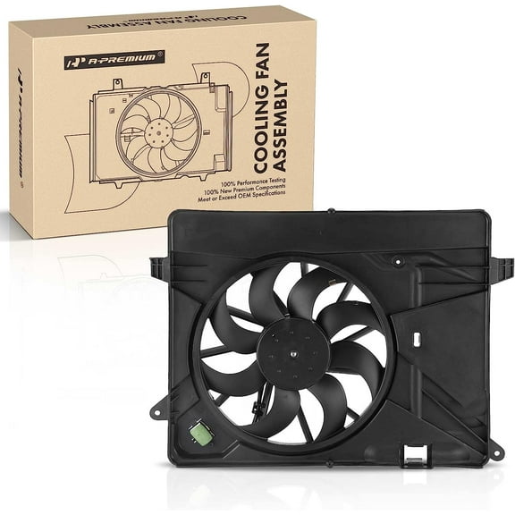 A-Premium Engine Radiator Cooling Fan Assembly Compatible with Chevrolet Trax 2015-2021 & Buick Encore 2014-2021, 1.4L, Replace# 95301357, 95322864