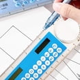 thumbnail image 4 of Solivara Multitool Transparent Ruler Calculator With Magnifier For Electronics And Desk Organization (Dark Blue,1.97.12*5in), 4 of 5