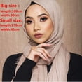 thumbnail image 4 of Preste atención a la selección de tamaño Chal largo de algodón con arrugas lisas para mujer, chal hijab arrugado, bufanda hijab musulmana para la cabeza, venta al por mayor, 4 of 5