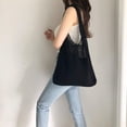 thumbnail image 1 of de hombro tejido para mujer, de hombro de gran capacidad para mujeres y niñas, de simple para viajes, acampar - Negro Salvador Bolsos de hombro de mujer, 1 of 8
