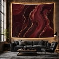 thumbnail image 6 of Abstract Geode in Burgundy and Gold with Dark Fluid Motion, Moody Abstract for Art Lovers, Elegant Home Decor Art, Holiday Gift, Tapestry Wall Hanging for Bedroom and Living Room, 6 of 7