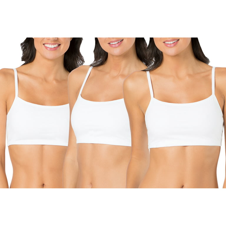 Comfneat Women's 2-Pack Sports Bra Spaghetti Strap Cotton  Spandex Brassieres (White 2-Pack, S) : Clothing, Shoes & Jewelry