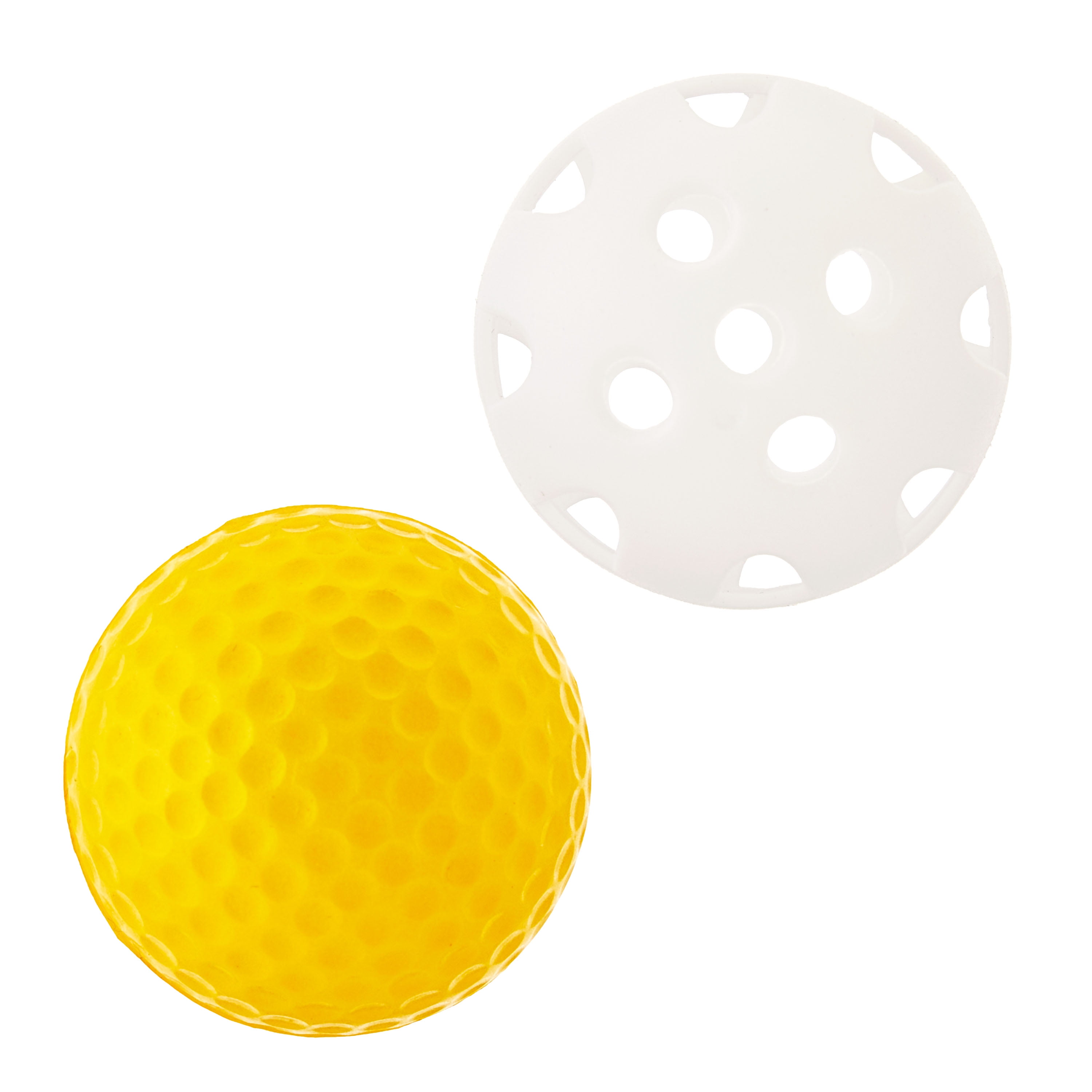 (4 pack) Athletic Works Assorted Yellow Foam and White Plastic Practice Golf Balls