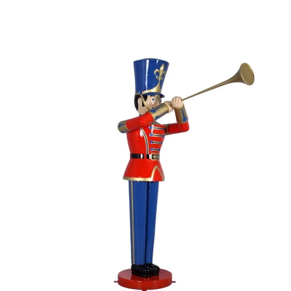 Red Trumpet Toy Soldier Life Size Christmas Statue