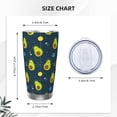 thumbnail image 4 of Daiia Avocado in Space Printed 20oz Insulated Coffee Cup with Straw Topper, Fully Spill Proof Travel Coffee Mug, Stainless Steel Tumbler for Work Home Outdoor Car-Without Straw, 4 of 8