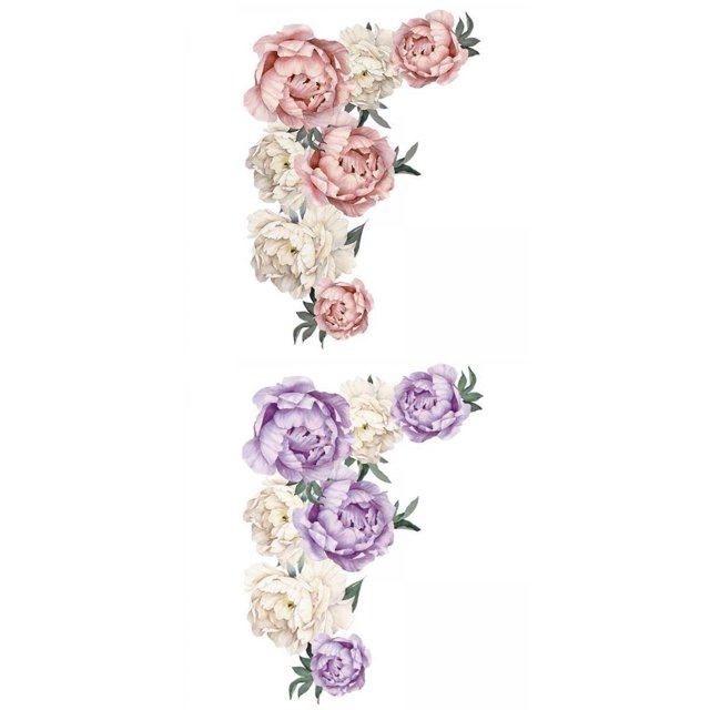 2 Uds de Pared de Flores Rosas de Peonía para Decoración de Habitación de Guardería Soledad Flores pegatinas de pared