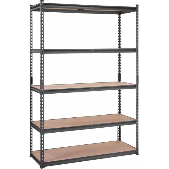Storage Shelving Unit, 5-Tier Adjustable Metal Storage Shelves, 48" L x 18" W x 72" H Heavy Duty Garage Storage Shelves for Kitchen Pantry Basement Bathroom Laundry