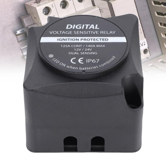 140A Voltage Sensitive Relay VSR Dual Battery Isolator IP67 Waterproof Smart Battery Universal for Car Off Road Vehicle RV ATV UTV Boat