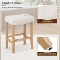 thumbnail image 5 of DYCANPO 24-Inch Backless Bar Stools Set of 4, Wooden Legs and Leather, Dark Grey, 5 of 7