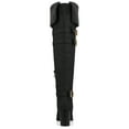 thumbnail image 4 of Journee Womens Alyza Buckle Detail Over-the-Knee Inside Zipper Almond Toe Comfort Sherpa Boots, 4 of 11