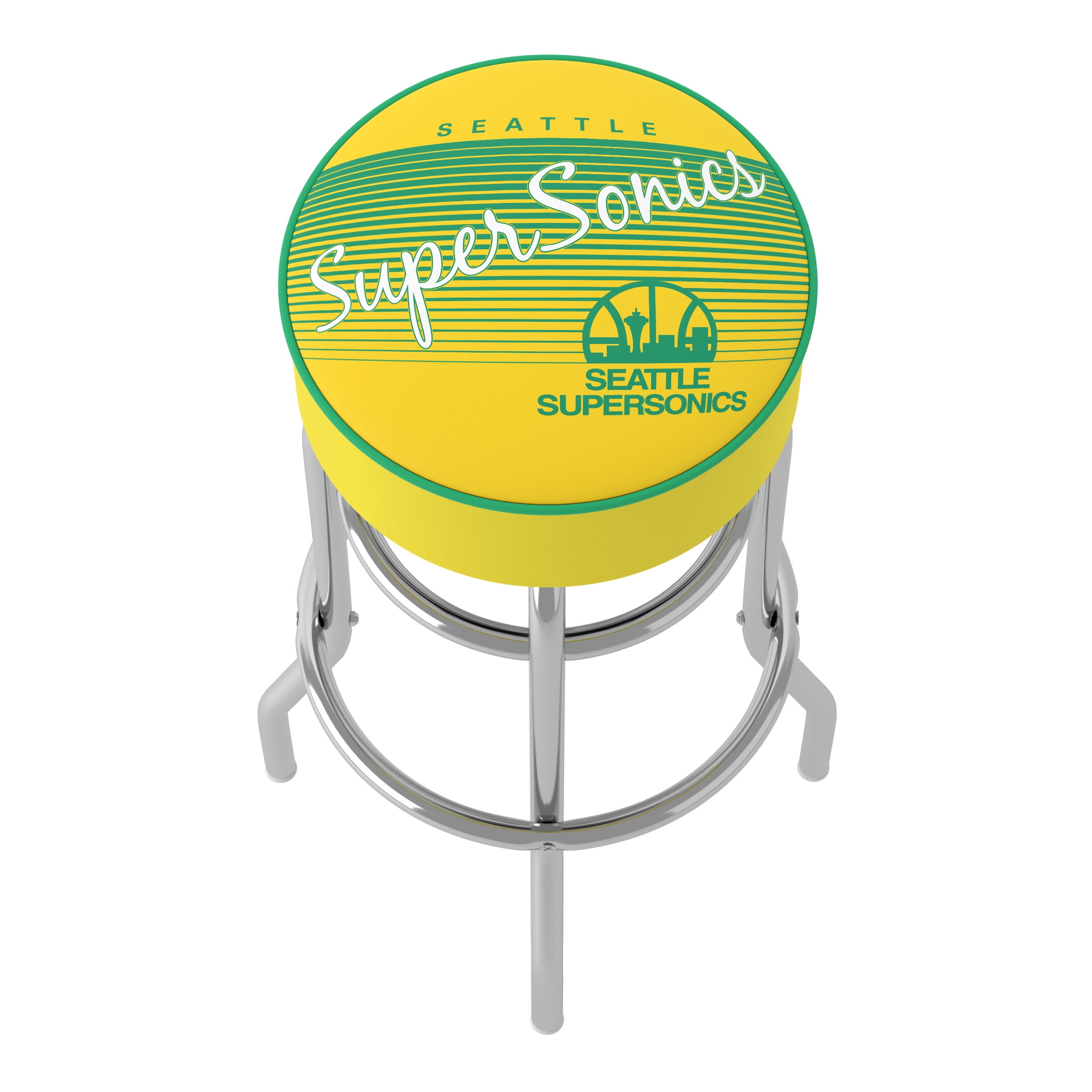 Trademark Gameroom Seattle Supersonics Hardwood Classics Bar Stool with Padded Seat