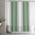 thumbnail image 5 of Shower Curtains for Bathroom-72"x72",Green White Striped Waterproof Bath Curtain Grommet Shower Curtain Set with Hooks, 5 of 9