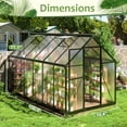 thumbnail image 3 of MUCHANT 6x11 FT Greenhouse for Outdoors, Walk-in Large Aluminum Frame Greenhouse with Quick Setup Structure and Roof Vent for Garden Backyard, Black, 3 of 7
