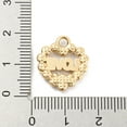 thumbnail image 3 of 100 pc Alloy Rhinestone Pendants Heart Charms with Word Love for Valentine's Day Golden 17.5x16x2.5mm Hole: 2.5mm, 3 of 3